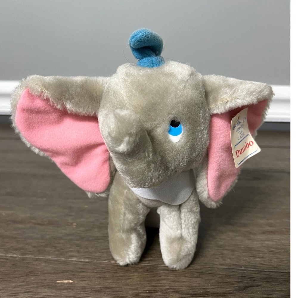 Vintage Disney Dumbo Plush Stuffed Animal 90s Animated Film Classic Beanbag Toy
